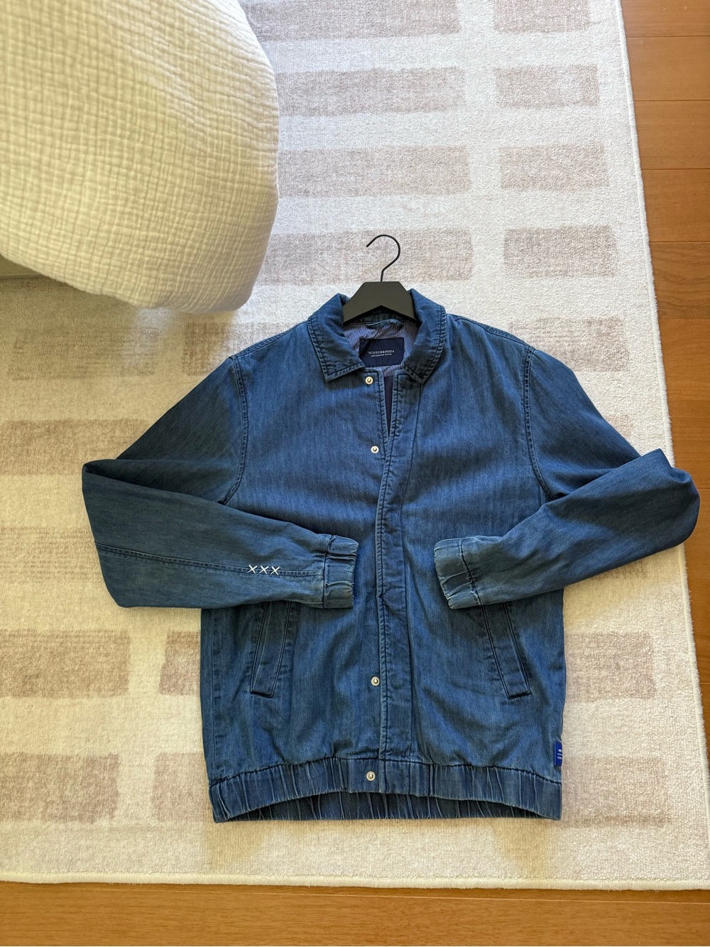 Scotch & Soda Indigo Denim Bomber Jacket Small